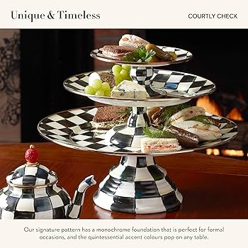 MACKENZIE-CHILDS パーチメント オーバルプレート MACKENZIE-CHILDS Enamel Pedestal Serving Platter, Decorative